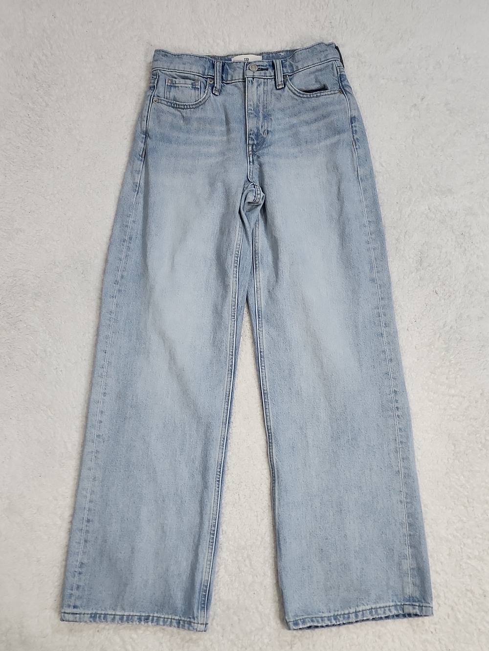Banana Republic High Rise Rigid Wide Leg Jeans Distressed Worn Hem